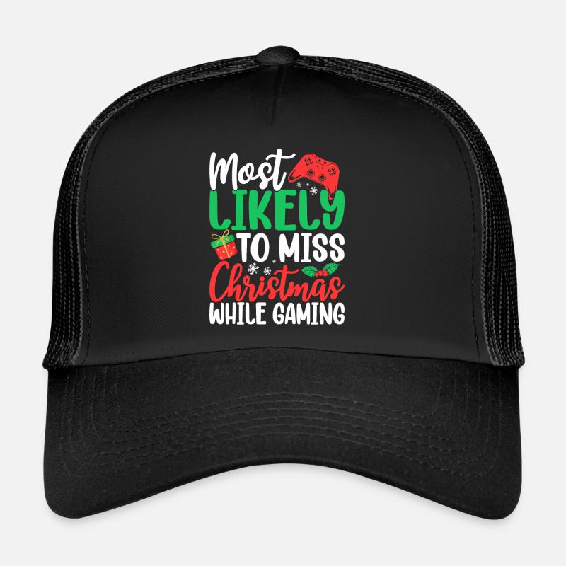 Le plus susceptible de manquer Noël en jouant à Funny - Casquette trucker - noir/noir