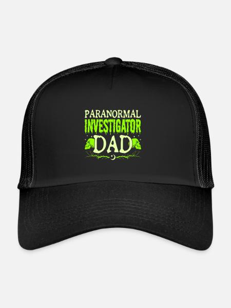 Paranormal Ghost Hunter enquêteur papa homme cadeaux - Casquette trucker  - noir/noir - Devant