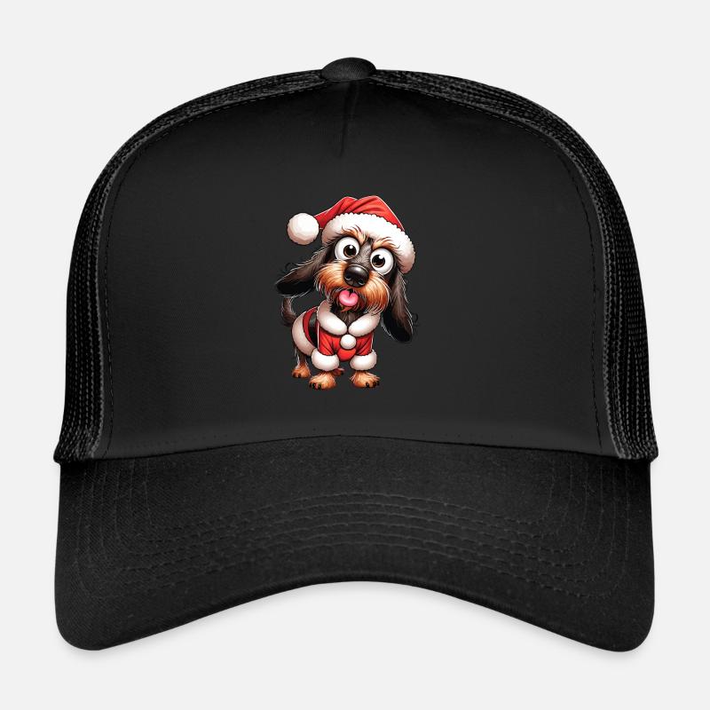 Teckel à poil dur Noël Casquette trucker 