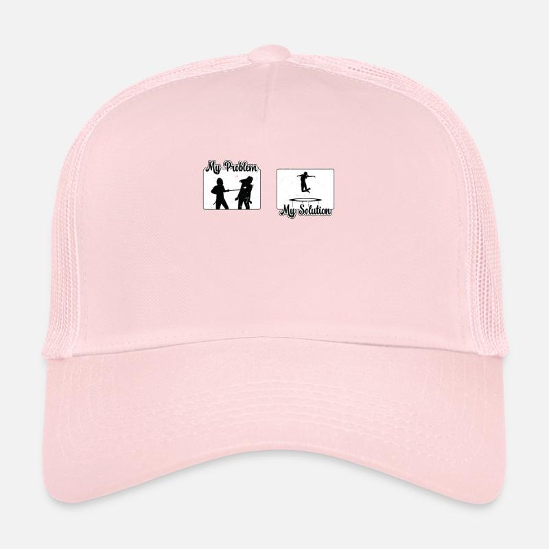 Trampoline Jumper My Problem My Pictogram Mom Dad Trucker Cap