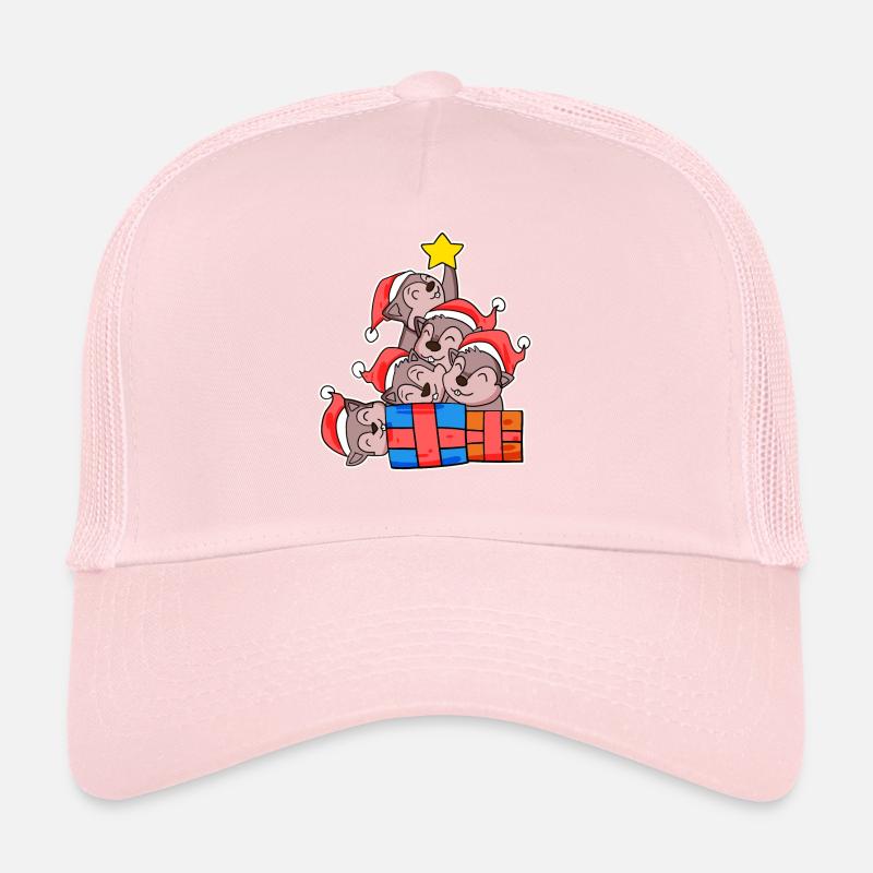 Squirrel Christmas Tree Christmas Trucker Cap