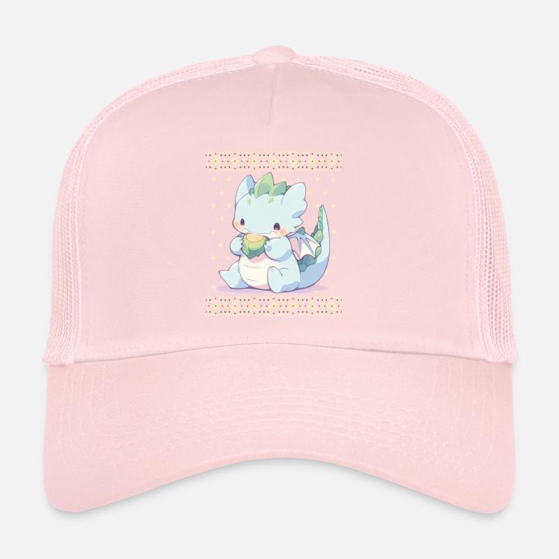 Dragon kawaii dans le style pull de Noël moche Casquette trucker 