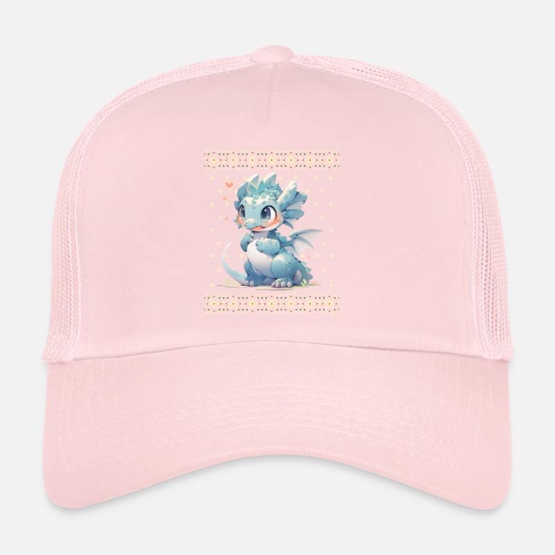 Dragon kawaii dans le style pull de Noël moche Casquette trucker 