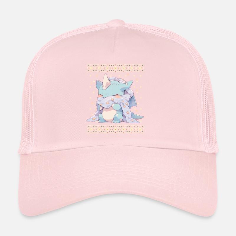Dragon kawaii dans le style pull de Noël moche Casquette trucker 