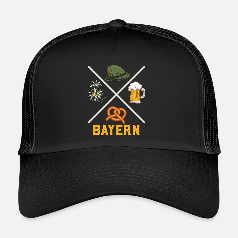 Bayerisch Tradition Bierkrug Brezeln Bayern Trucker Cap