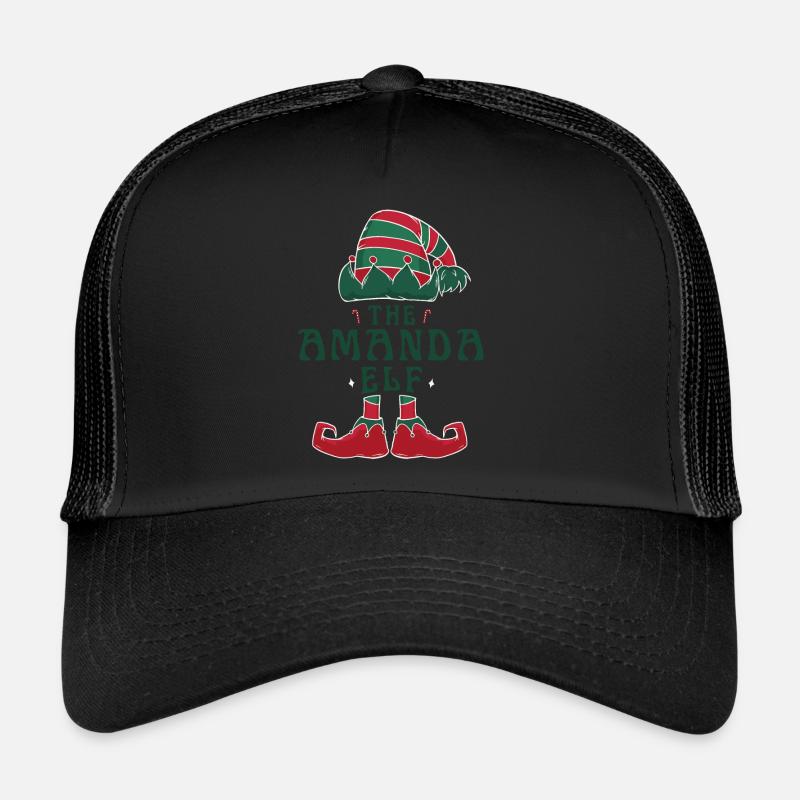 Amanda Elf Personalized Name Christmas Family Trucker Cap