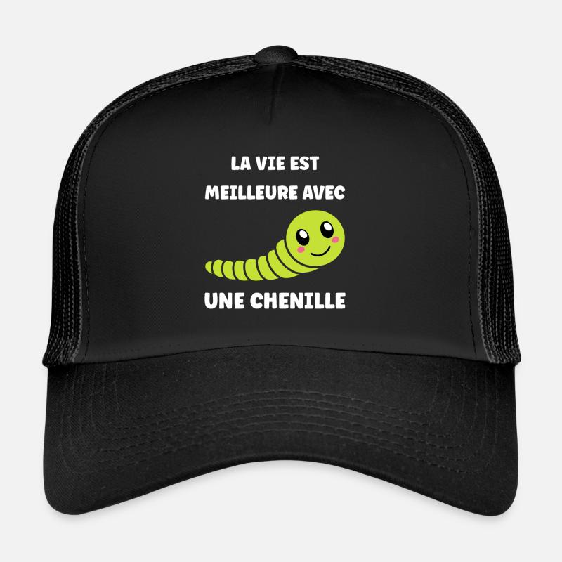 Chenilles insecte Amour petite chenille Casquette trucker 