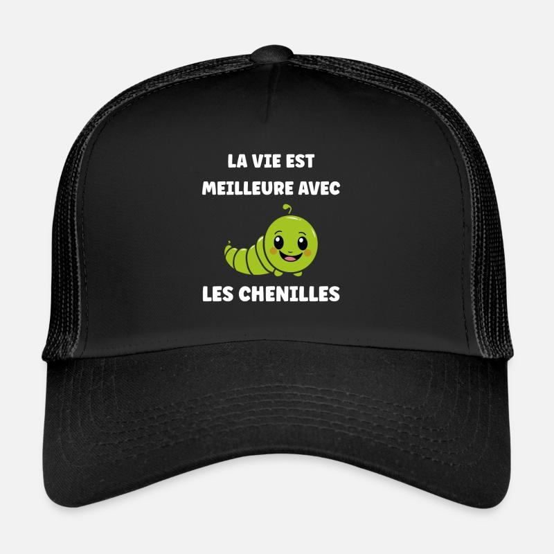 Chenilles insecte Amour petite chenille Casquette trucker 