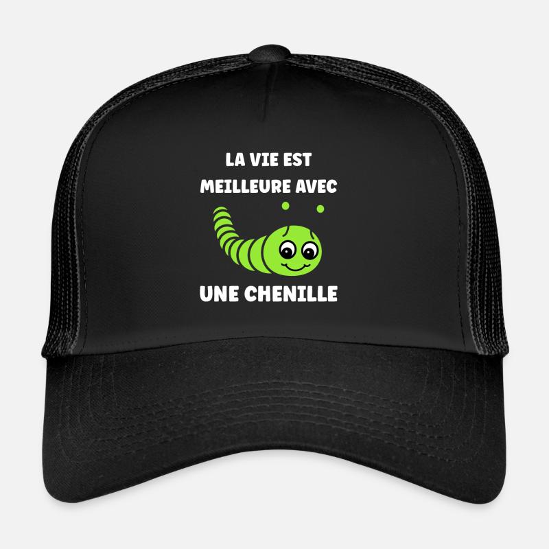 Chenilles insecte Amour petite chenille Casquette trucker 