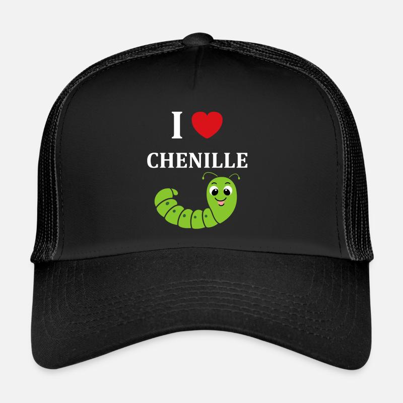 Chenilles insecte Amour petite chenille Casquette trucker 