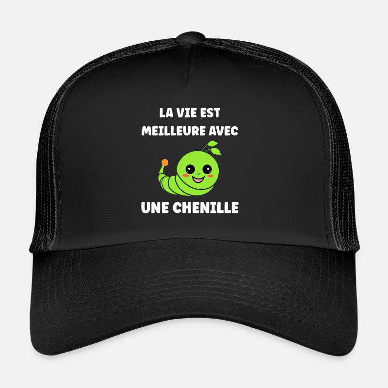 Chenilles insecte Amour petite chenille Casquette trucker 