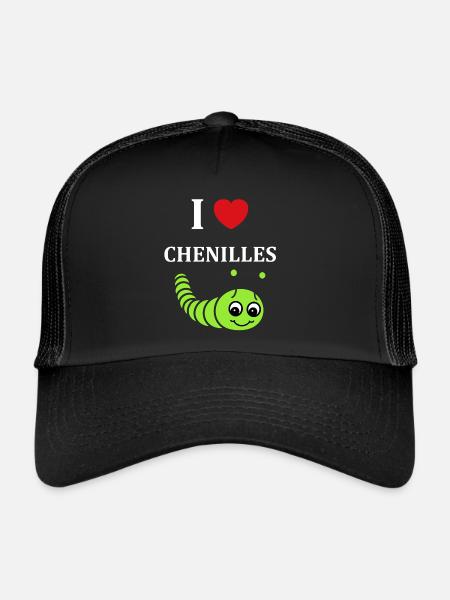 Chenilles insecte Amour petite chenille - Casquette trucker  - noir/noir - Devant