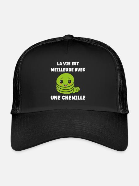 Chenilles insecte Amour petite chenille - Casquette trucker  - noir/noir - Devant