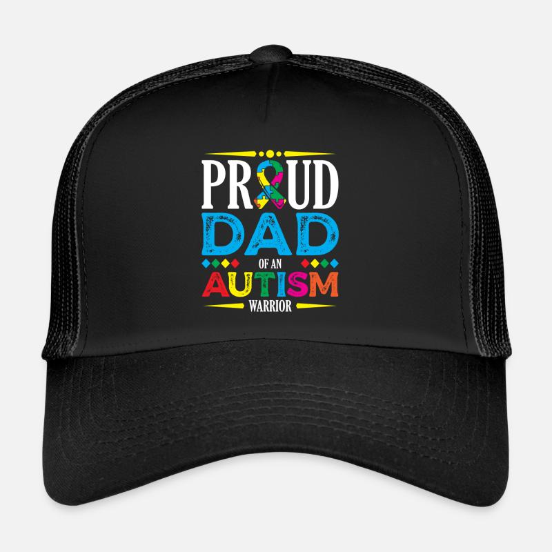 Fier père d’un guerrier de l’autisme - Casquette trucker - noir/noir