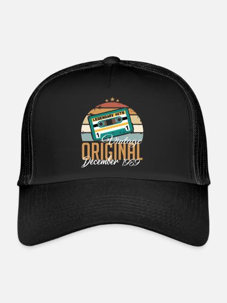 December 1989 - Legends were born in 1989 - Trucker Cap - black/black - Front