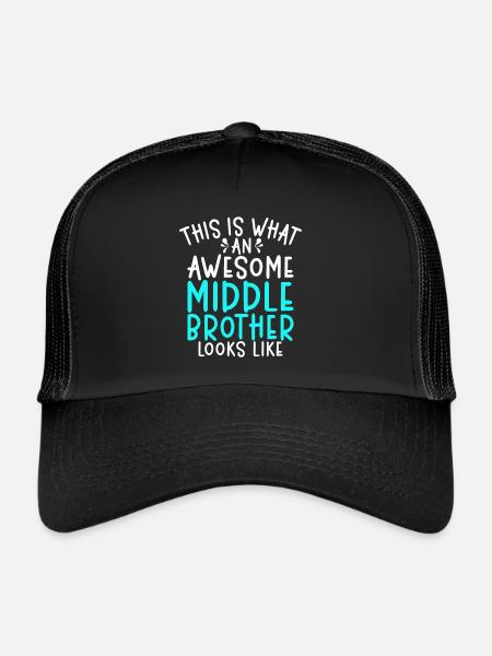 Cadeaux du frère du milieu - Casquette trucker  - noir/noir - Devant