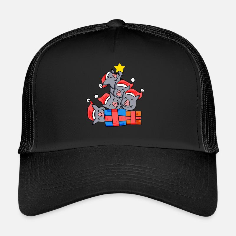 Bat Christmas Tree Christmas Trucker Cap
