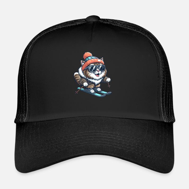 Maine Coon Cat Ski - Plaisirs d’hiver Casquette trucker 