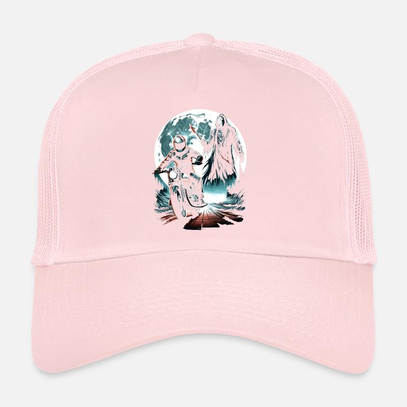 Midnight Rider's Nightmare: Moonlit Slasher Chase Trucker Cap