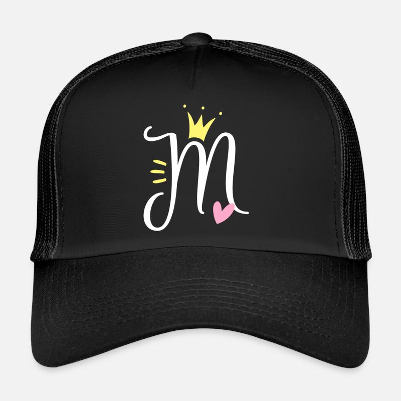 Buchstabe M Anfangsbuchstabe Krone Trucker Cap