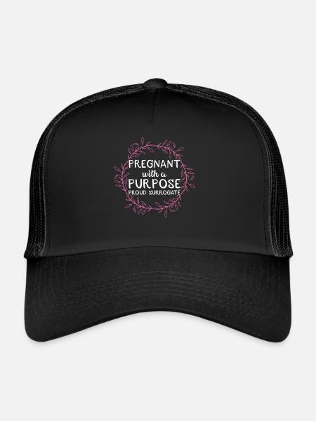 Enceinte d’un but Mère porteuse fière - Casquette trucker  - noir/noir - Devant