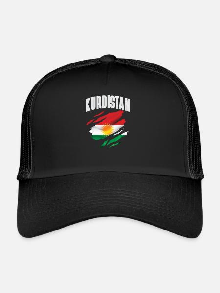 Drapeau du Kurdistan - Casquette trucker  - noir/noir - Devant