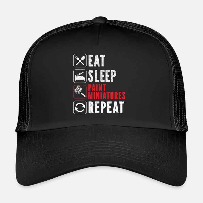 Peinture miniature Peintre miniature manger dormir répéter Casquette trucker 