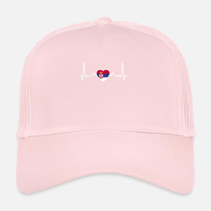 Serbie Heartbeat Drapeau serbe Serbe Casquette trucker 