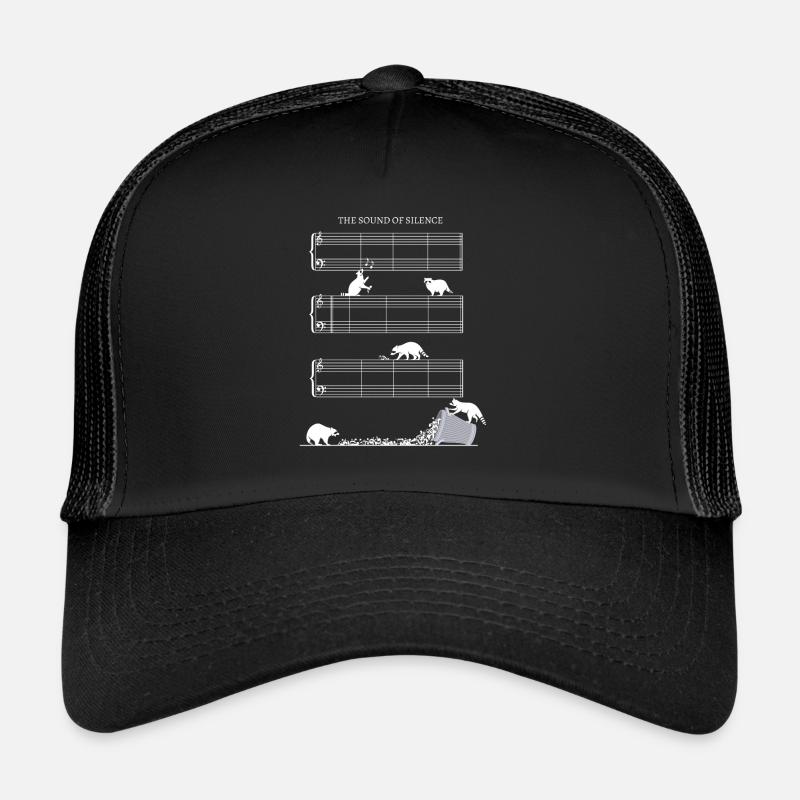 Silence Music Sheet Without Notes with Raccoons Trucker Cap