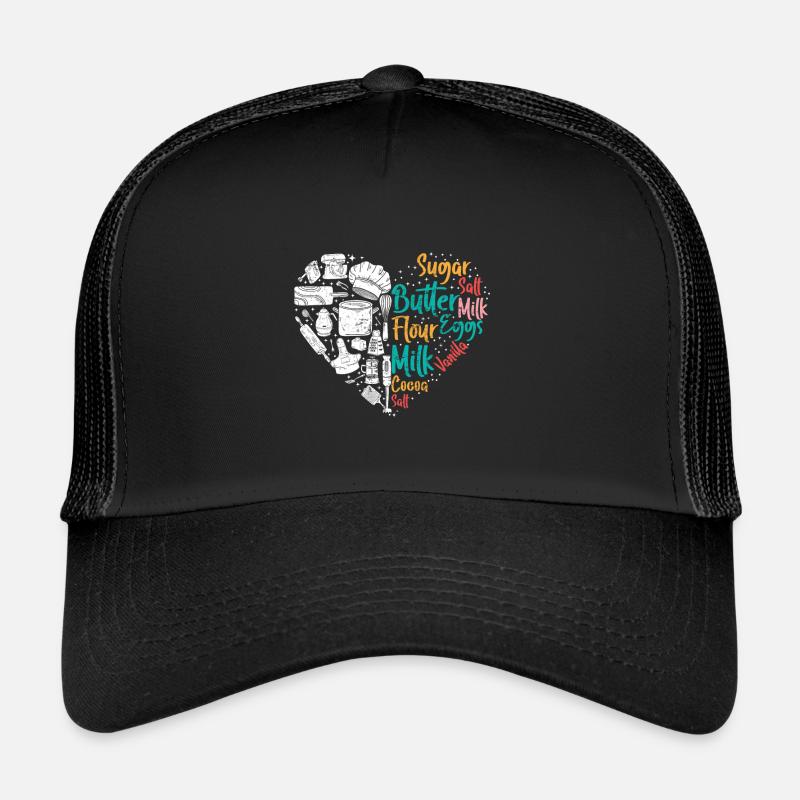 Backliebhaber Herz Backen Leidenschaft Backfans Trucker Cap