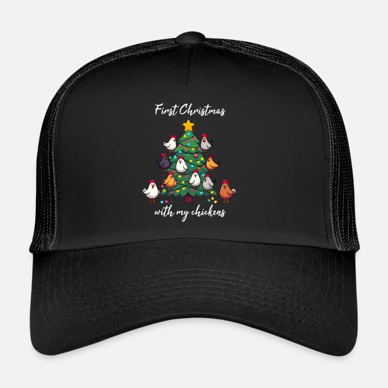 Christmas with Chickens Chicken Owner Chicken Coop Trucker Cap
