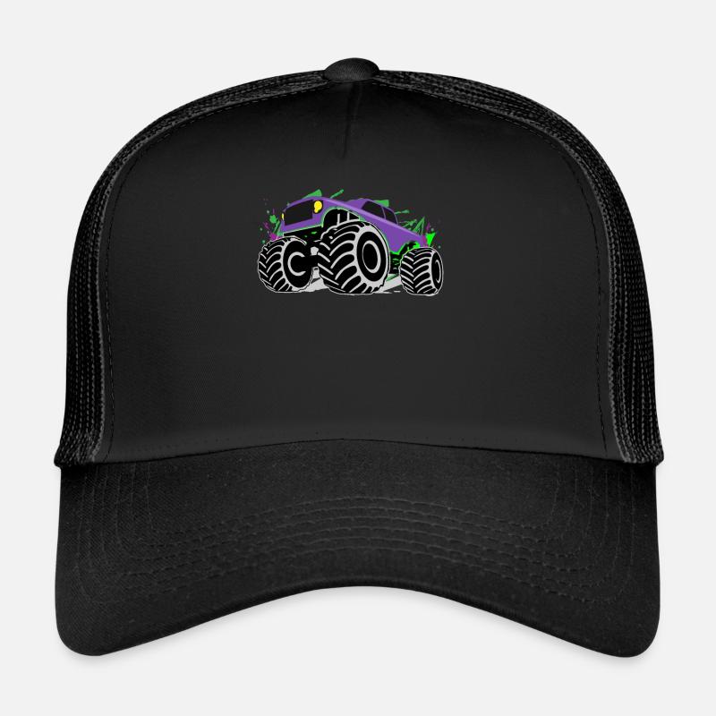 Grunge Monstertruck Action Geschenkidee - Trucker Cap - Schwarz/Schwarz