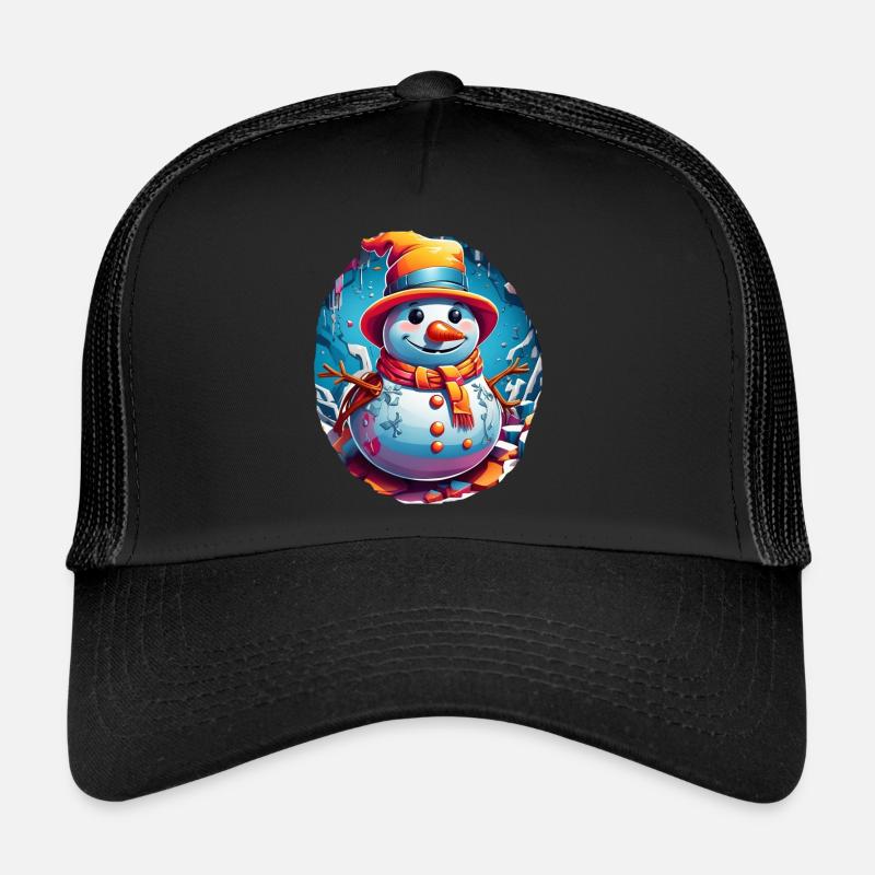 Schneemann, Schneemann - Trucker Cap - Schwarz/Schwarz