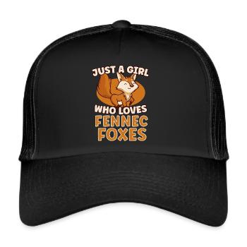 Fennec Fox Cute Fennec Foxes Fennec Animal - Trucker Cap - black/black - Front