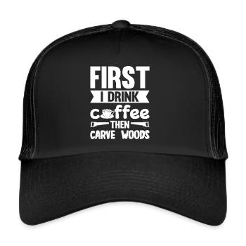 Wood Shining Wood Carving - Trucker Cap - black/black - Front