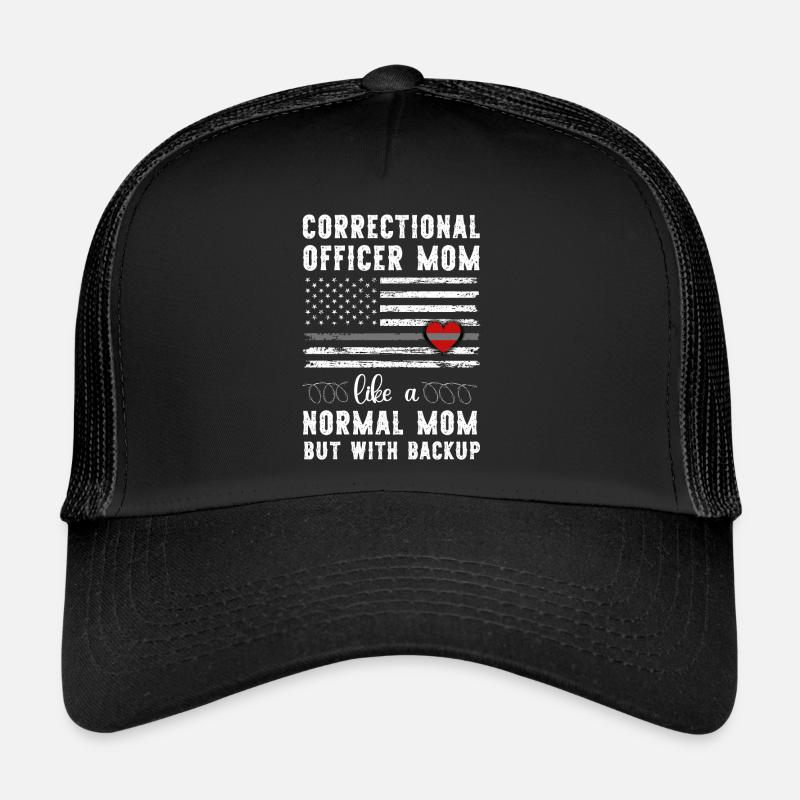 Agent correctionnel Maman Cœur Drapeau américain Casquette trucker 