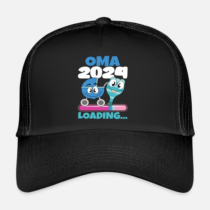 Oma 2024 werdende Oma 2024 Loading - Trucker Cap - Schwarz/Schwarz