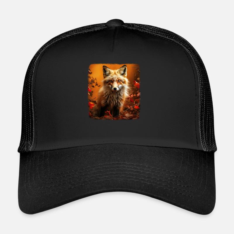 Füchse realistic Fuchs - Trucker Cap - Schwarz/Schwarz