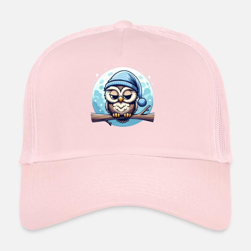 Owl Nightcap Sleeping Owl Moon Trucker Cap