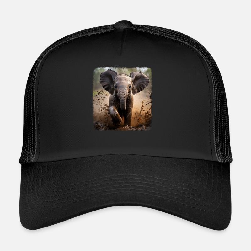 Elephant Realistic Elephant Trucker Cap