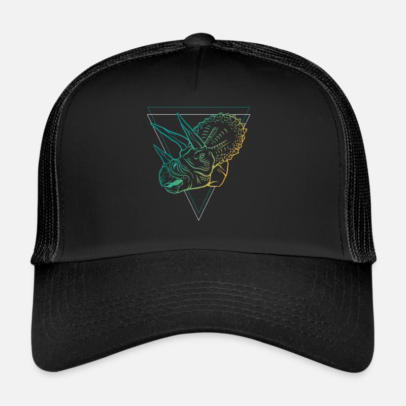 Geometrischer Triceratops Kunst Deko Stil Trucker Cap
