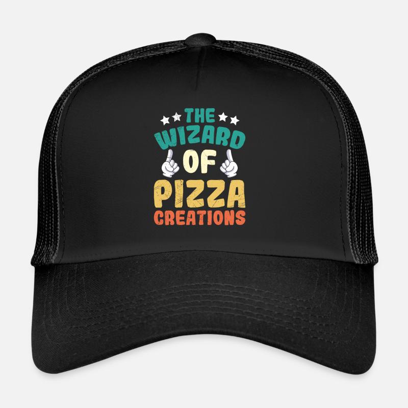 Dieu de la pizza qui maîtrise son art de la pâte à pizza Casquette trucker 