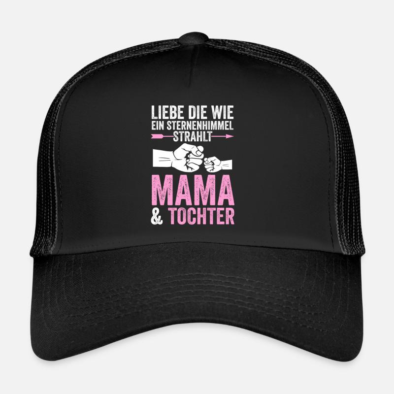 Mutter Muttertag Mama und Tochter - Trucker Cap - Schwarz/Schwarz