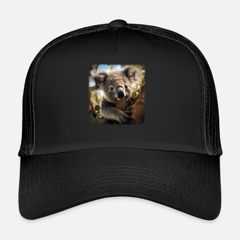 Koalas Koala réaliste - Casquette trucker  - noir/noir