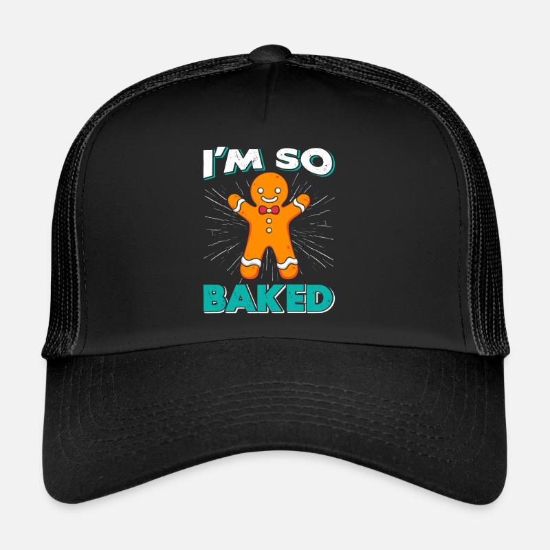 Gingerbread Man I'm So Baked Christmas Trucker Cap