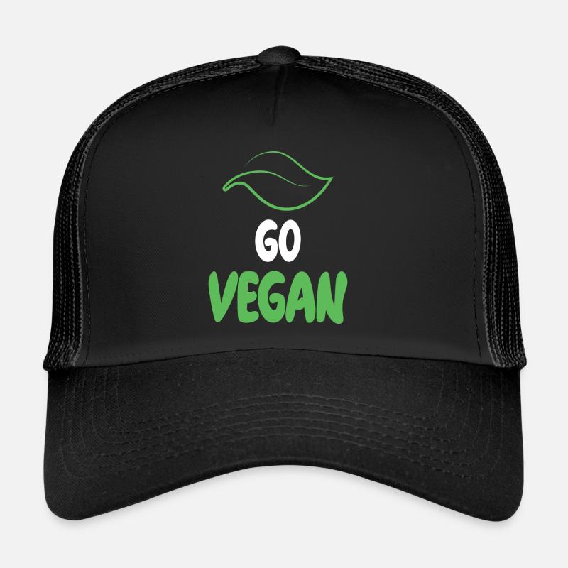 Go Vegan - Trucker Cap - Schwarz/Schwarz