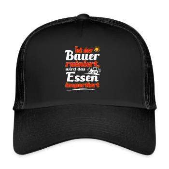 Bauerndemo Landwirtschaft Landwirt Protest Sprüche - Trucker Cap - Schwarz/Schwarz - Vorne