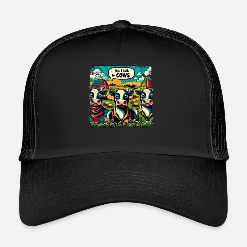 Cows Farmer Agriculture Gift Birthday Trucker Cap