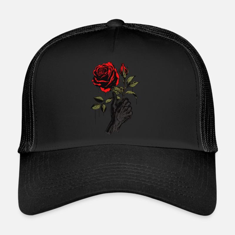 Main tenant Rose graphique Vintage Goth doux Grunge Casquette trucker 