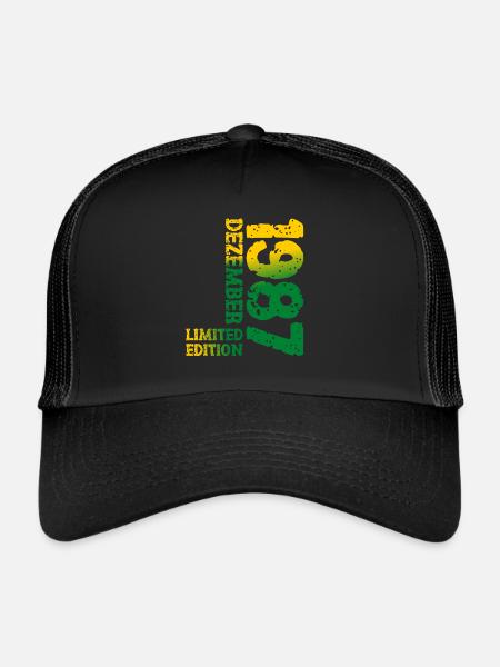 1987 décembre édition limitée 36e anniversaire décoration - Casquette trucker  - noir/noir - Devant